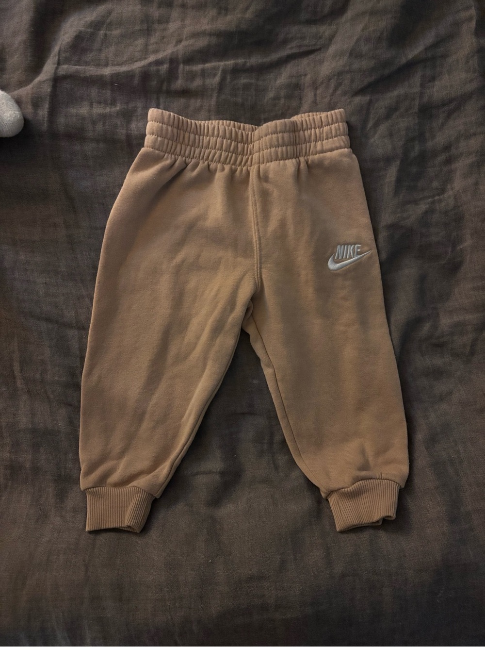 Nike Kids Tan Sweatpants with White Logo